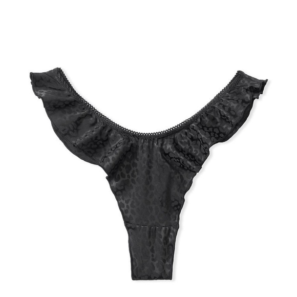 Victoria's Secret Satin Thong Panty Black XL NEW - Picture 3 of 5